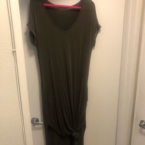 Army green maxi dress